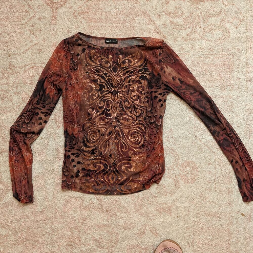 Wet Seal y2k mesh top
